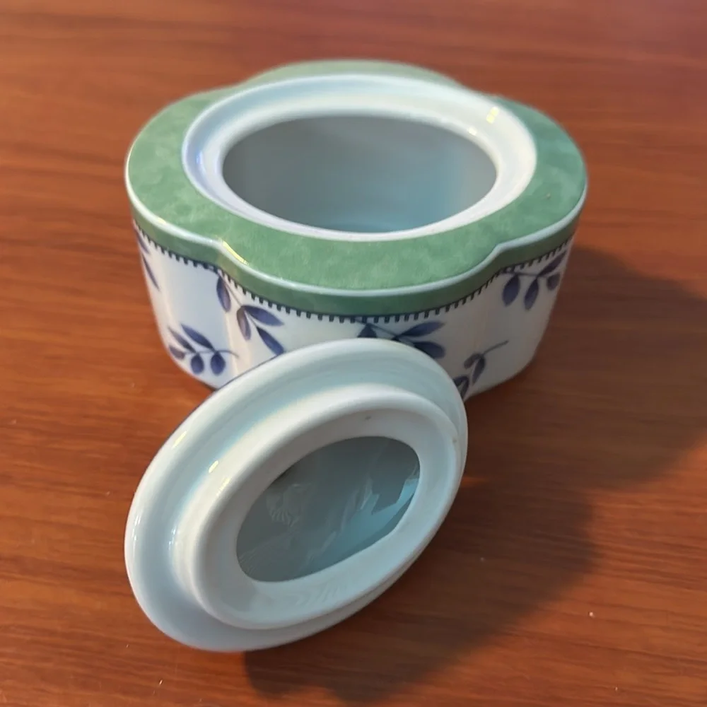🧡 Blue Leaf and Green Creamer and Sugar Set by Villeroy & Boch Germany 🧡 - Picture 6 of 10